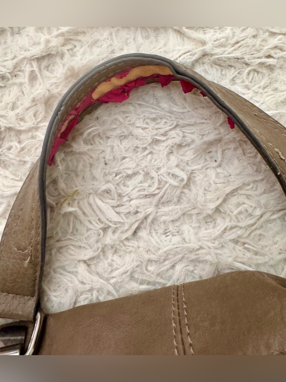 Tory Burch Amanda Easy Tote Y2K Taupe Leather Hot Pink Logo (Amanda Logo Tote) - Picture 6 of 8